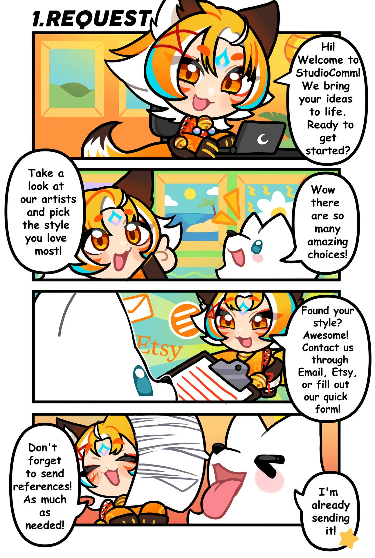 Step 1: Request - Choose your artist and send references